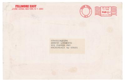 Lot #4136 Grateful Dead and Eric Clapton 1969 Fillmore East Postcard Handbill - Image 2