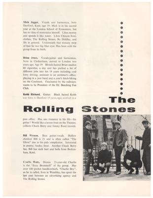 Lot #4108 Rolling Stones 1963 Program - Image 2