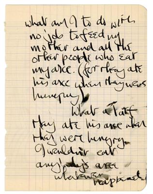 Lot #4011 John Lennon Partial Handwritten Manuscript and Sketch - Image 1
