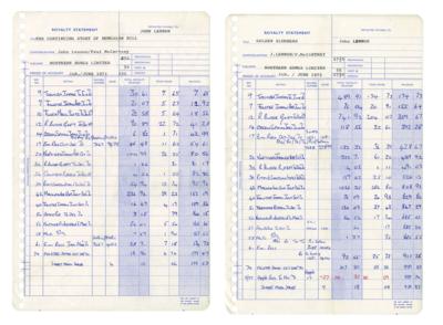 Lot #4055 John Lennon and Paul McCartney (5) Royalty Statements from 1971 - Image 2