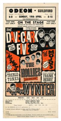 Lot #4299 The Kinks and Dave Clark Five 1964 Guildford Handbill