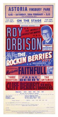 Lot #4307 Roy Orbison 1965 Finsbury Park Handbill - Image 1