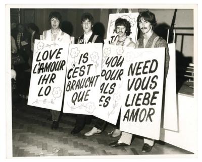 Lot #4043 Beatles Original 1967 'Our World' Broadcast Photo - Image 1