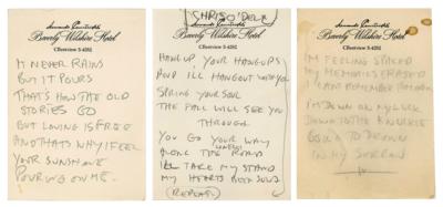Lot #4051 Mal Evans (3) Handwritten Song Lyrics - Image 1