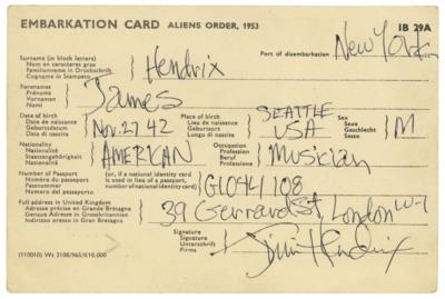Lot #4076 Jimi Hendrix 1968 Document Signed