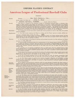 Lot #982 Johnny Mize Signed Contract - Image 2