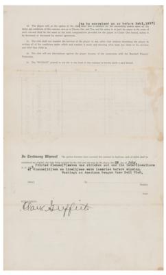 Lot #970 Clark Griffith Signed Contract - Image 1