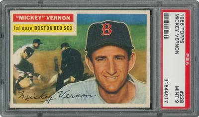 Lot #929 1956 Topps #228 Mickey Vernon - PSA MINT 9 - Four Higher! - Image 1