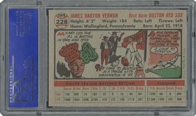 Lot #929 1956 Topps #228 Mickey Vernon - PSA MINT 9 - Four Higher! - Image 2