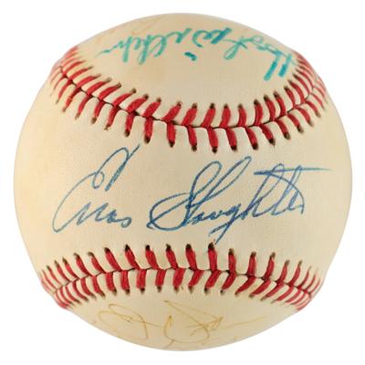Lot #941 Baseball Hall of Famers (8) Signed Baseball