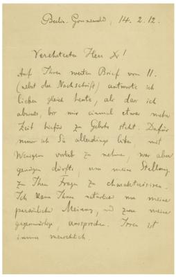 Lot #146 Max Planck Autograph Letter Signed on Max Abraham's Theory of Gravitation - Image 1