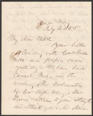 Lot #76 Franklin Pierce Autograph Letter Signed as President