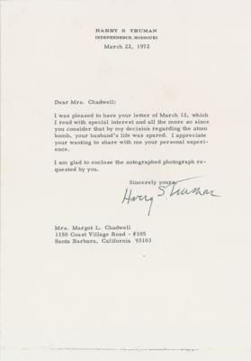 Lot #18 Harry S. Truman Signed Photograph and Typed Letter Signed with Atomic Bomb Content - Image 1