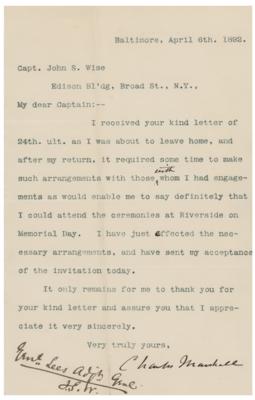 Lot #491 Charles Marshall Typed Letter Signed