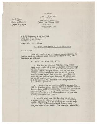 Lot #877 Phil Spector Document Signed - Image 1