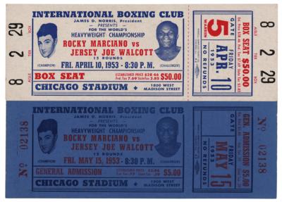 Lot #979 Rocky Marciano vs. Jersey Joe Walcott (2) Tickets - Image 1
