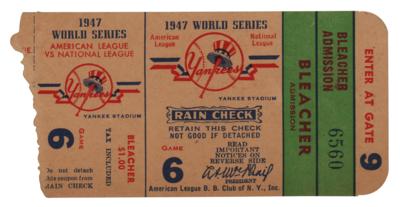 Lot #986 New York Yankees 1947 World Series Ticket Stub - Image 1