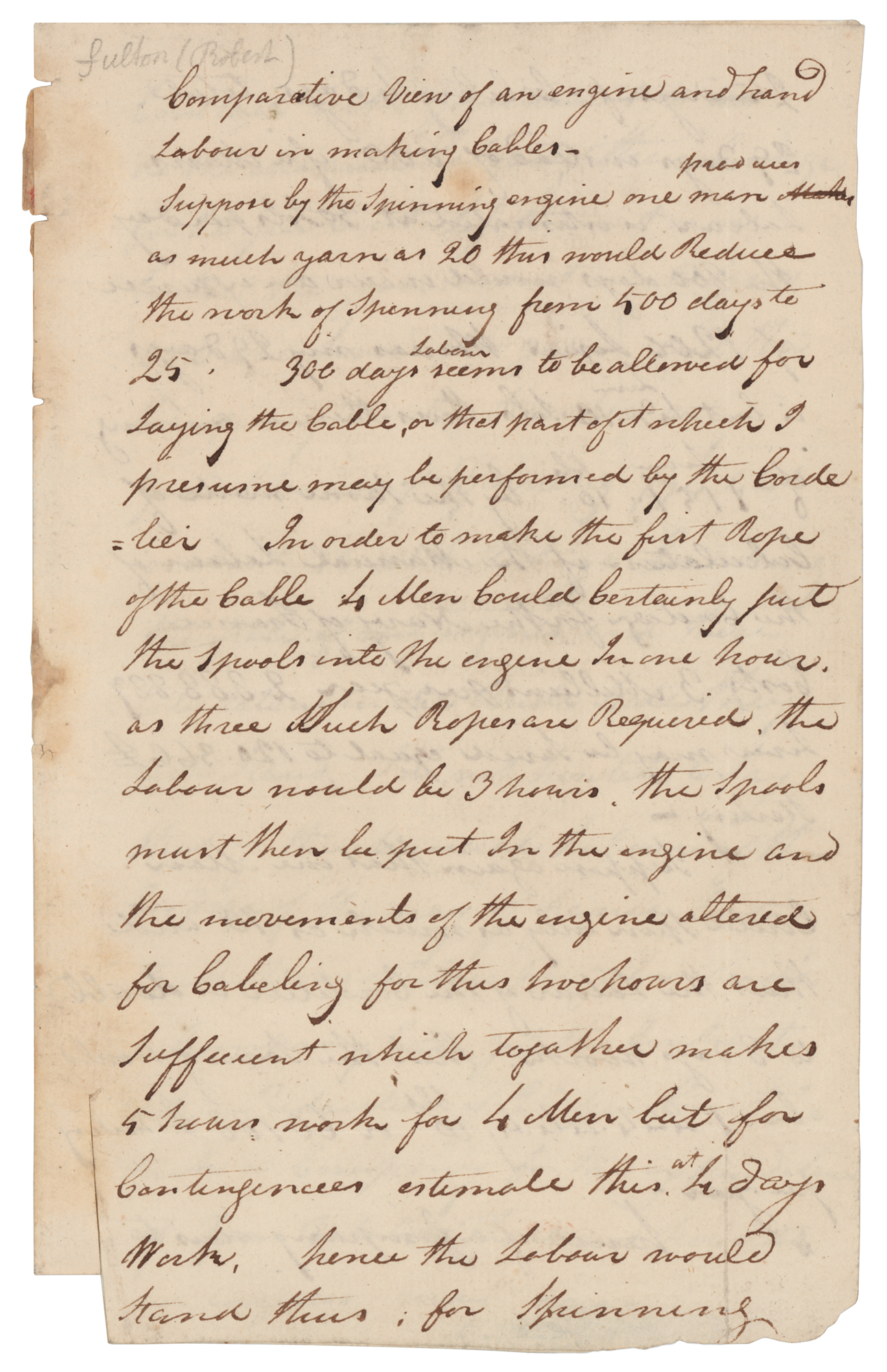 Lot #135 Robert Fulton Autograph Manuscript Signed