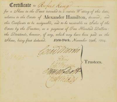 Lot #99 Alexander Hamilton Estate Document - Image 2