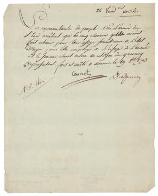 Lot #458 Lazare Carnot Letter Signed