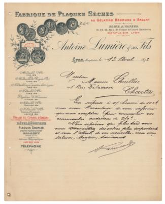 Lot #139 Auguste Lumiere Letter Signed