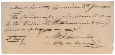 Lot #5 William Henry Harrison Autograph Document Signed