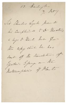 Lot #311 Charles Lyell Autograph Letter Signed