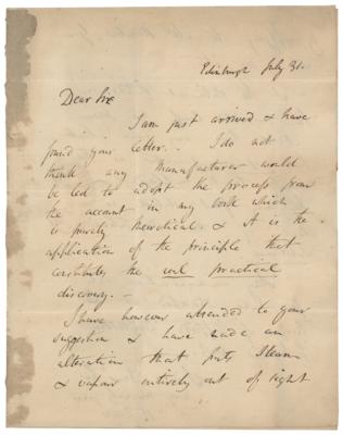 Lot #233 Humphry Davy Autograph Letter Signed