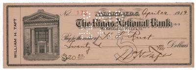 Lot #85 William H. Taft Signed Check - Image 1