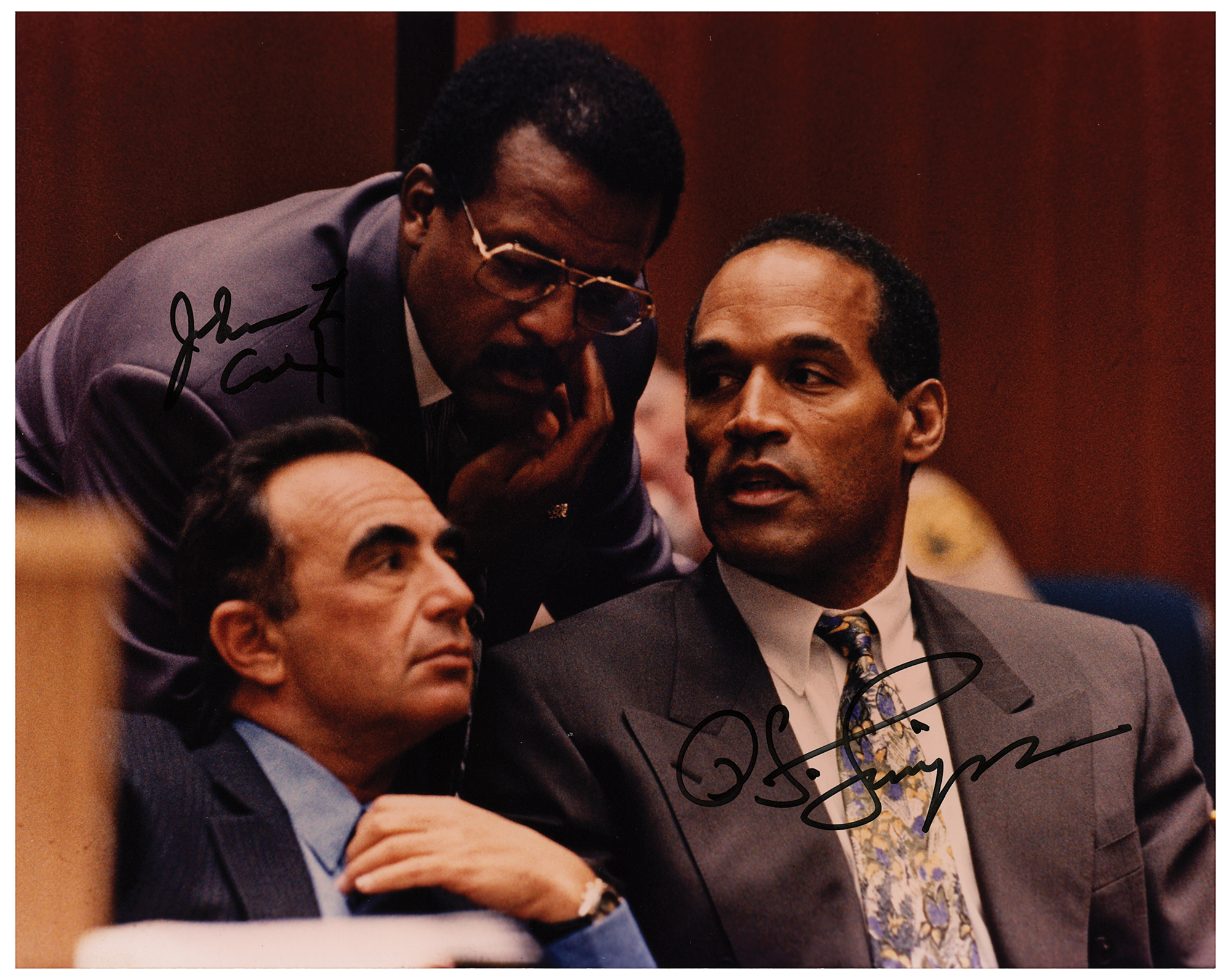 Lot #389 O. J. Simpson and Johnnie Cochran Signed Photograph