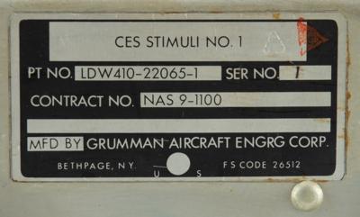 Lot #607 NASA/Apollo Lunar Module CES Stimuli #1 Control Panel - Image 4