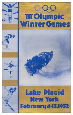 Lot #919 Lake Placid 1932 Winter Olympics Poster - Image 1