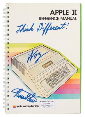 Lot #437 Steve Wozniak and Ronald Wayne Signed Apple II Manual - Image 1