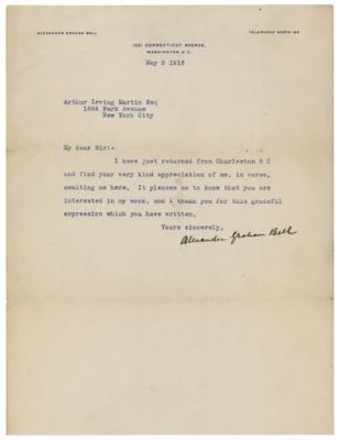 Lot #114 Alexander Graham Bell Typed Letter Signed