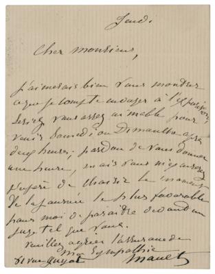 Lot #638 Edouard Manet Autograph Letter Signed