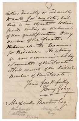 Lot #136 Henry Gray Autograph Letter Signed - Image 1