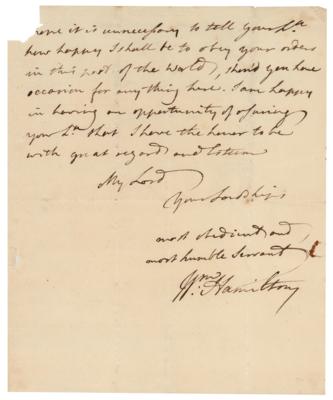 Lot #258 William Hamilton Autograph Letter Signed - Image 3