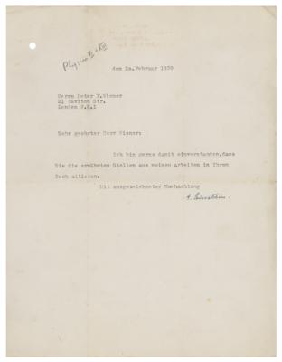 Lot #131 Albert Einstein Typed Letter Signed - Image 1