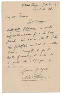Lot #150 Alfred Wallace Autograph Letter Signed