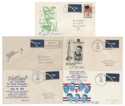 Lot #596 Mercury Astronauts (5) Signed Covers - Image 1