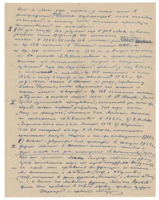 Lot #788 Alexander Glazunov Autograph Letter Signed - Image 2