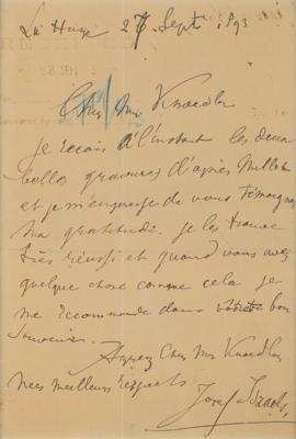 Lot #660 Joseph Israels Autograph Letter Signed - Image 2