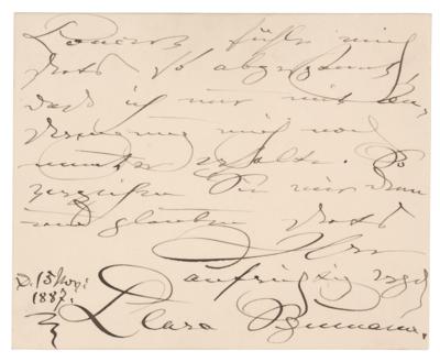 Lot #738 Clara Schumann Autograph Letter Signed