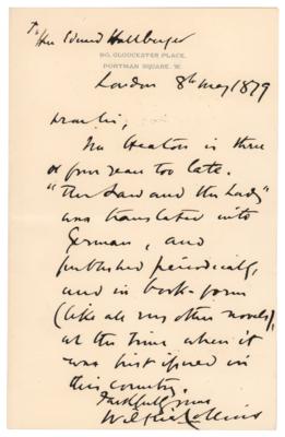 Lot #711 Wilkie Collins Autograph Letter Signed