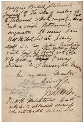 Lot #268 Joseph Dalton Hooker Autograph Letter Signed