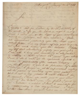 Lot #209 Marc Isambard Brunel Autograph Letter Signed
