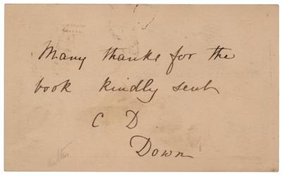 Lot #118 Charles Darwin Autograph Note Signed