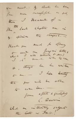 Lot #119 Charles Darwin Autograph Letter Signed - Image 2