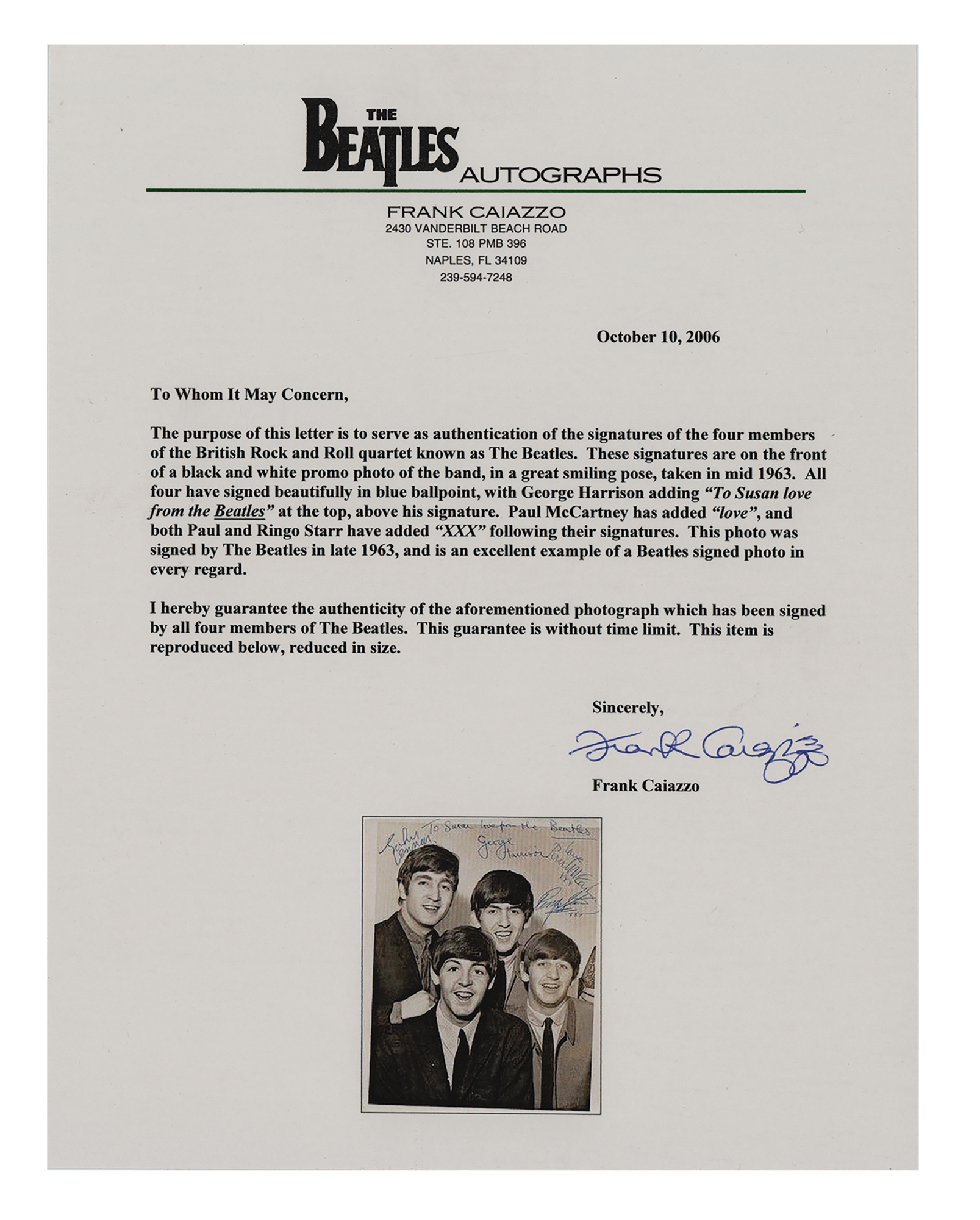 Lot #746 Beatles Signed Photograph - Image 4