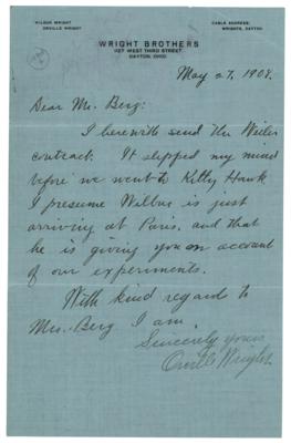 Lot #523 Wilbur and Orville Wright (2) Autograph Letters Signed - Image 2